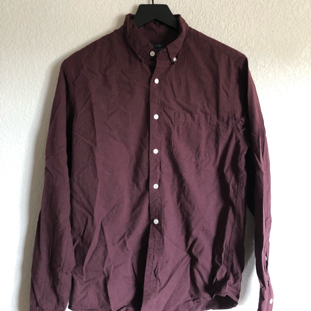 J. Crew Burgundy Button Down